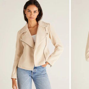 Womens Cream Moto Jacket